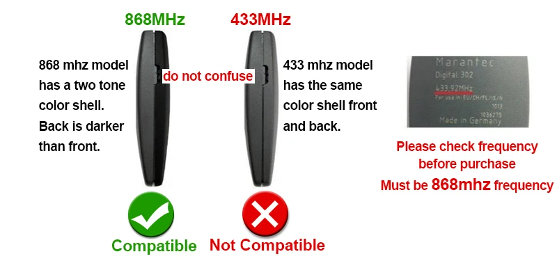 Marantec digital 302 868.3 mhz marantec digital 304 868.3 mhz Garage gate remote control D382 D384 868MHz