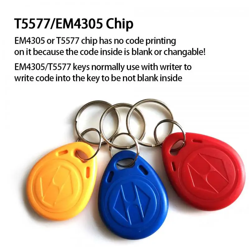 

EM4305 T5577 125 кГц копия перезаписываемых брелоков RFID-метка кольцо для ключей карта Бесконтактный маркер-значок дубликатор