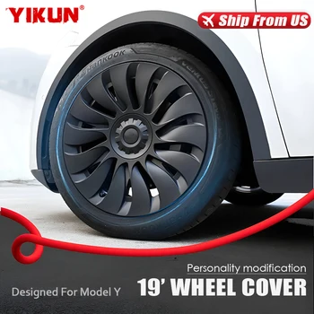 YIKUN 4PCS Wheel Cover for Tesla Model Y 19 Inch Performance Gemini tire Hub cap Full Rim Cover Car Accessories 2020-2024 2023 1