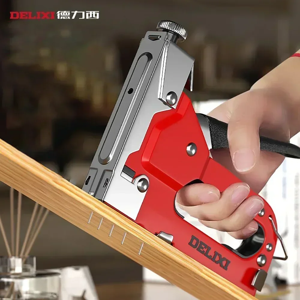 Delixi Manual Woodworking Rivet Nails Gun Nail Gun Heavy Duty Air Staplers Pneumatic Upholstery Carpentry Stepler Nailing Tools
