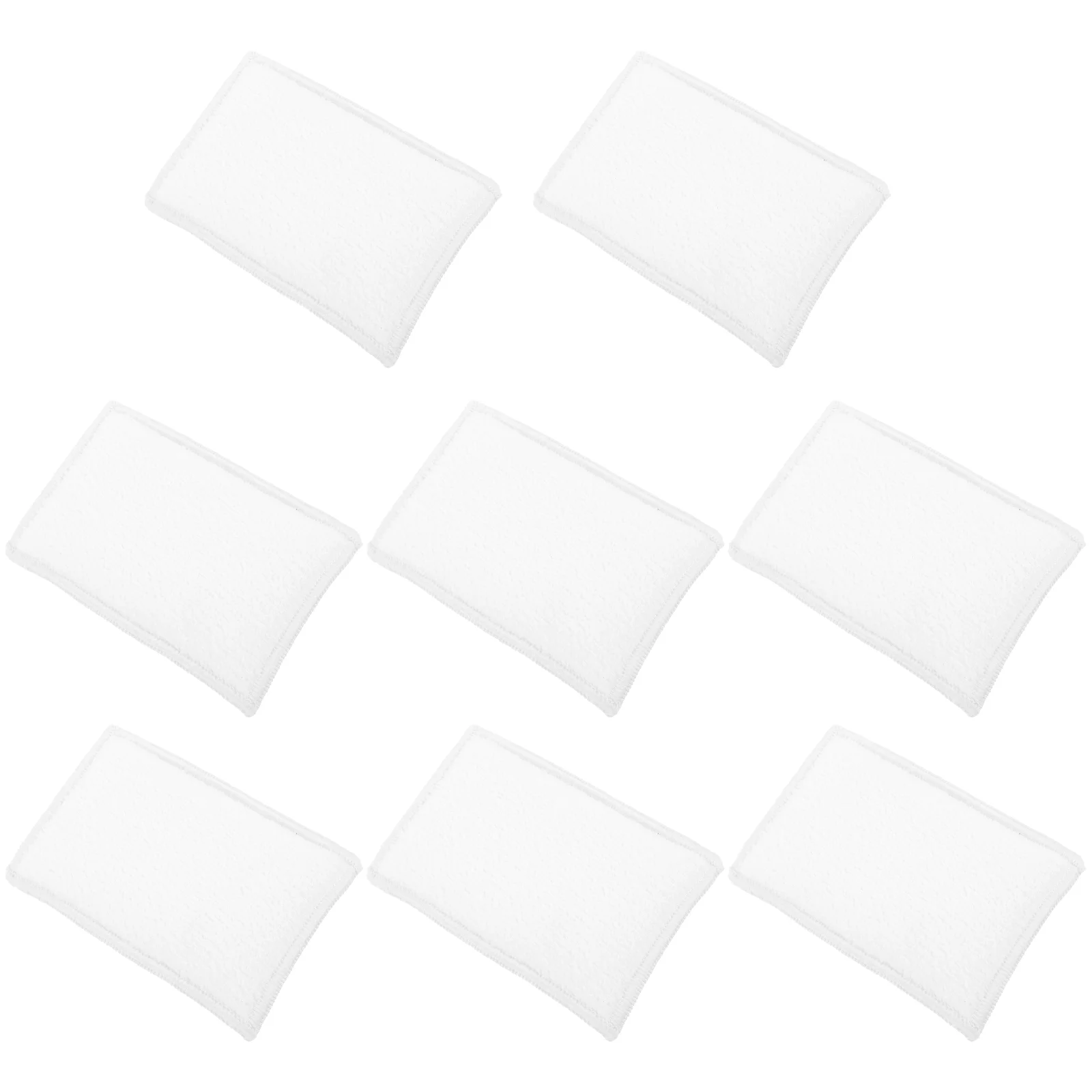 

8 Pcs Sponges Bamboo Fiber Scrubbing Cloth Dish Washable White Wok Reusable Cleaning Convenient Kitchen