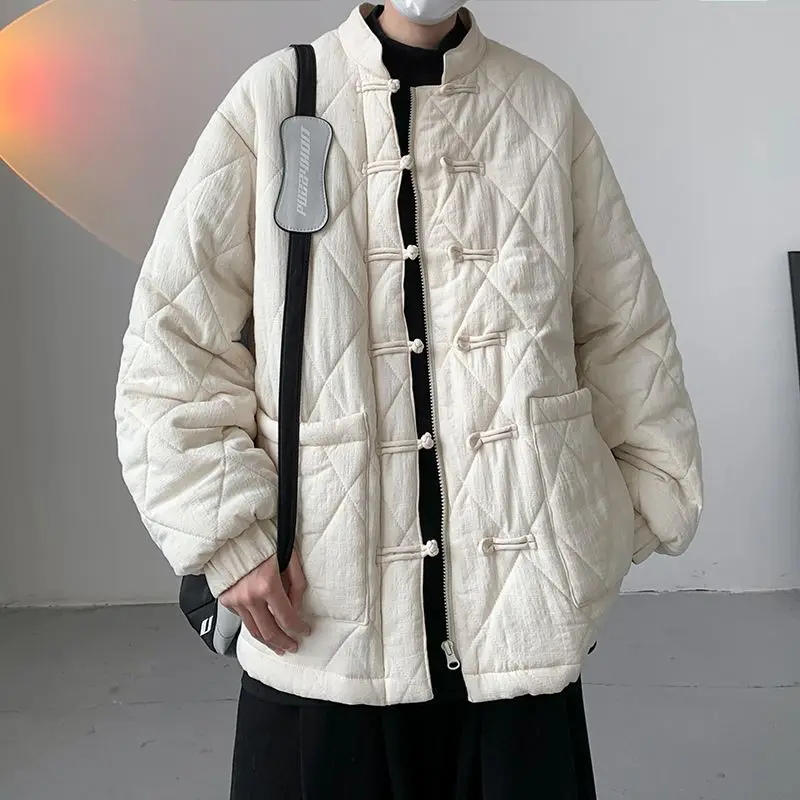 New Chinese Men's Clothing Cotton-padded Jacket Men's Winter Buckle Niche Cotton-padded Clothes Chinese Tunic Suit Thickened