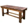Outdoor Garden Bench 2 Person Wood Patio Bench Weatherproof Outdoor Backless Bench Anti Corrosion and Anti Rust Garden Benches f 2