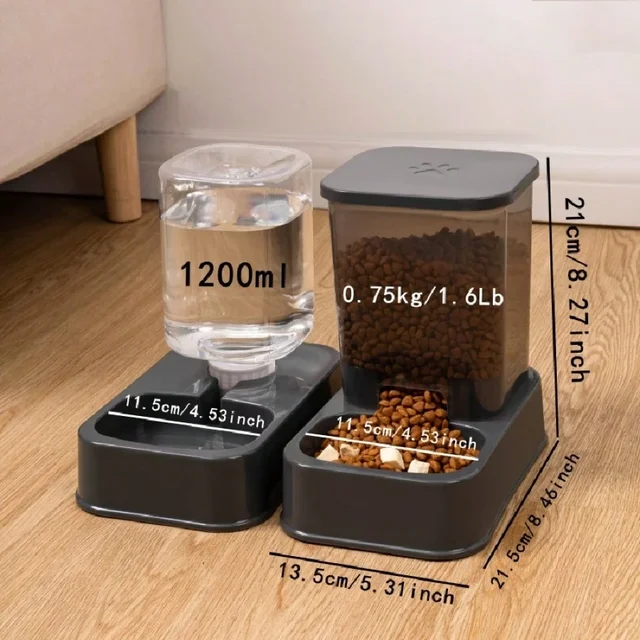 1/2 Pcs Pet Water Dispenser And 1 Pet Food Dispenser Set,  Cat Water Dispensers,  Pet Bowl Feeders 4