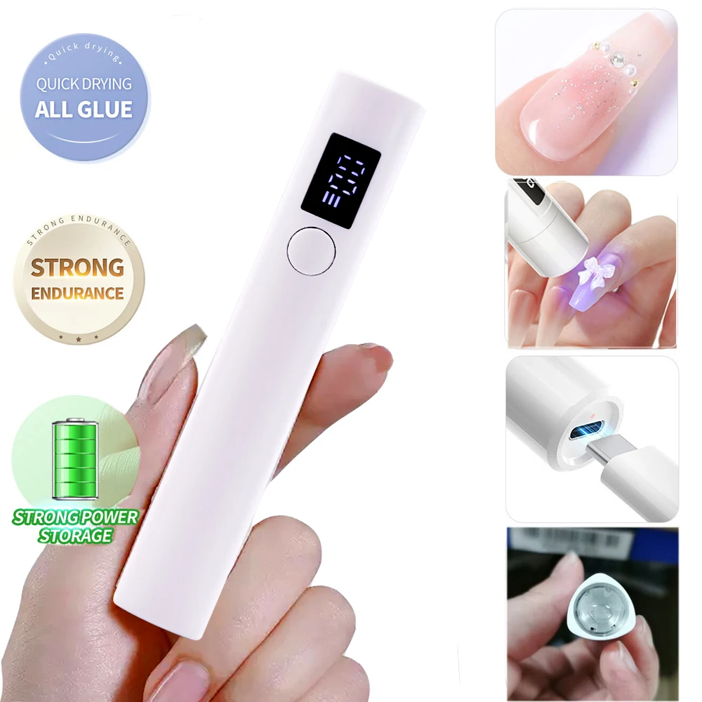 1pcs 휴대용 LED 네일 램프 충전식 빠른 경화 손톱에 대 한 휴대용 자외선 LED 스크린 네일 아트 도구와 USB 네일..