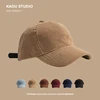 Spring and Autumn Retro Casual Solid Color Corduroy Baseball Cap Men Women Versatile Face Small Soft Top Warm Baseball Cap 1