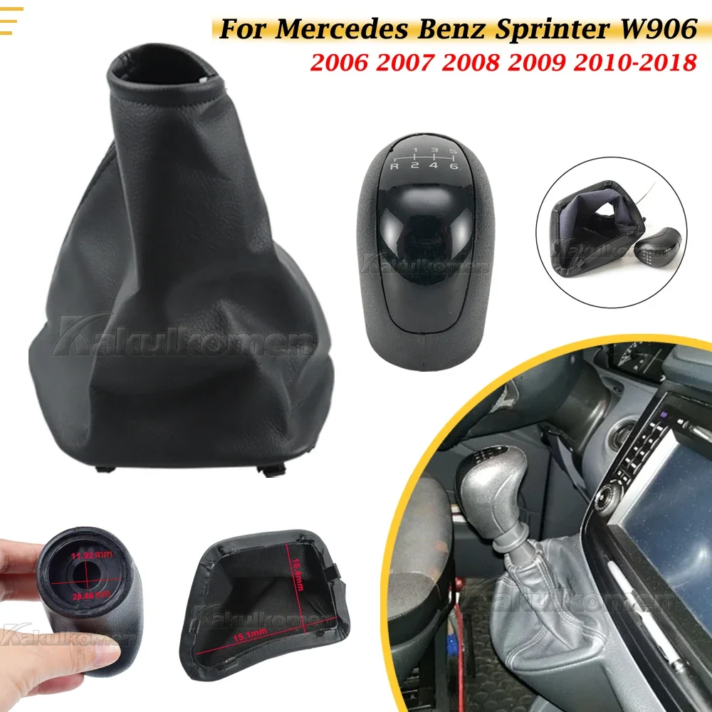 Pomo De Palanca De Cambios De 6 Velocidades Para Mercedes Vito W639 Y Sprinter II 906 - Negro, ABS, Fácil Instalación