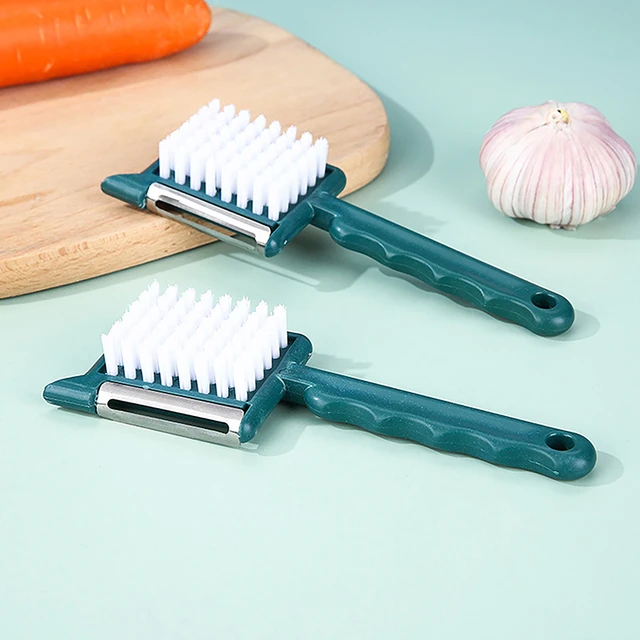 1Pcs Multifunction Fruit Vegetable Cleaning Brush 5 In 1 Peeler