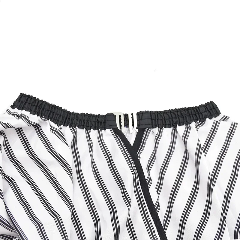 Adjustable Black and White Stripe High Quality Haircut Hairdressing Barber Cloth Waterproof Gown Hair Cutting/Barbers Cape 3