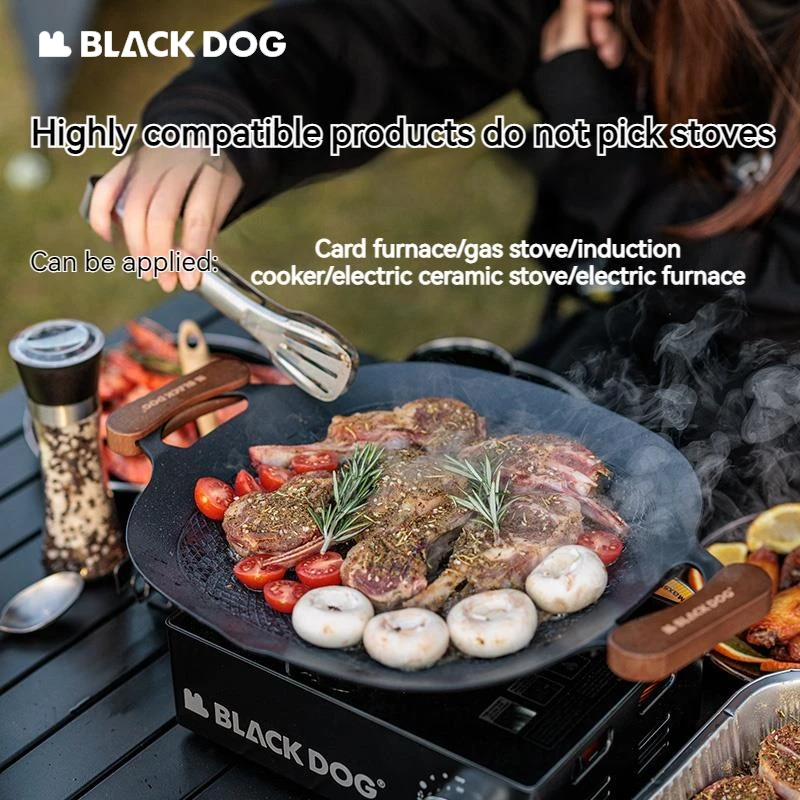 Naturehike BLACKDOG Grill Pan Non-Stick Outdoor Camping Travel Frying Pan Barbecue Baking Tray Plate Cookware Large Insulation