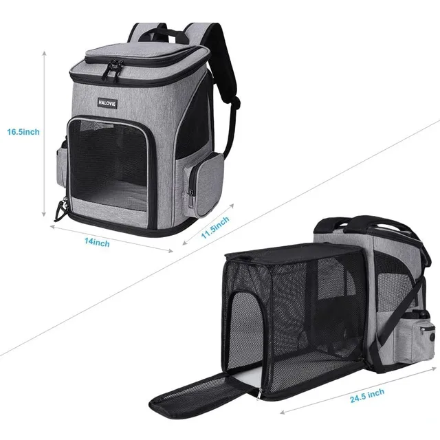 Pet supplies Scalable household outing, large capacity breathable dog bag, portable and foldable cat backpack 3