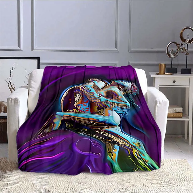 

My Lover Oil Painting Theme Flannel Throw Blanket Boho Soft Thin Blanket Living Room Bedroom Sofa Decor Adults Gifts Psikedelik