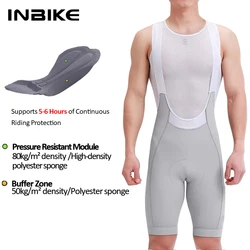 Men's High-Waisted Breathable Cycling Bib Shorts with Pockets - XXL-EU (Off-White)