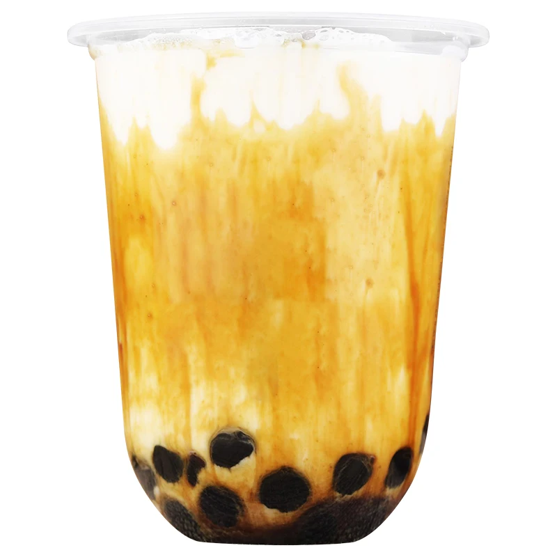 Description Picture 3 of item50pcs/pack 360/500/700 U Shaped Bubble Tea Cup Soft Plastic Cup Boba Tea Cups Disposable Cups Accept Customization