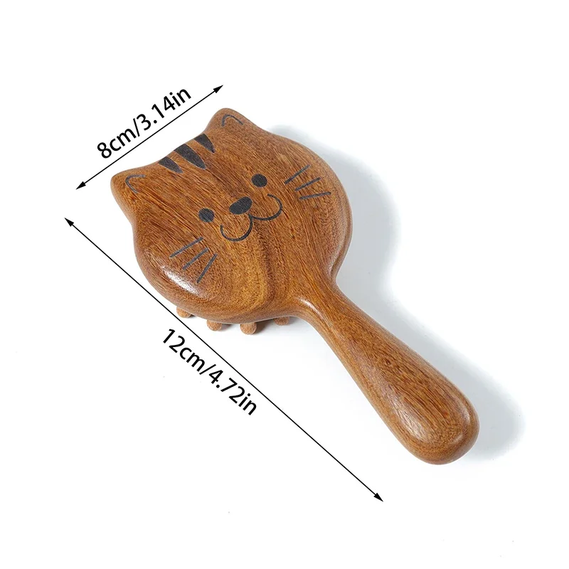 Sandalwood Cartoon Scalp Massage Comb 28 Coarse Toothed Head Hair Styling Comb Wood Circular Tooth Therapy Scalp Massage Combs 2