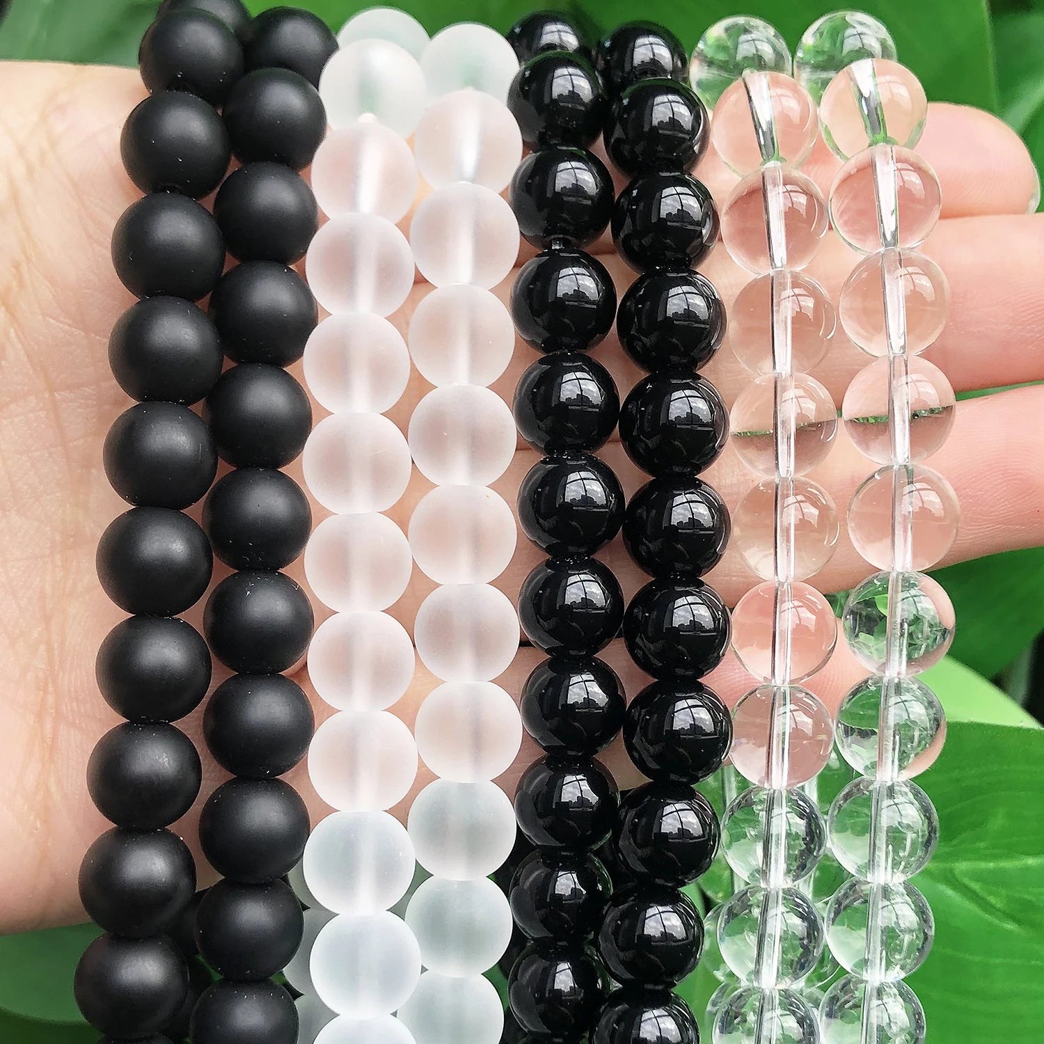 Wholesale 2-8mm Black White Glass Crystal Beads Charms Round Loose Spacer  Beads For Jewelry Making Handmade Bracelet Accessories - AliExpress