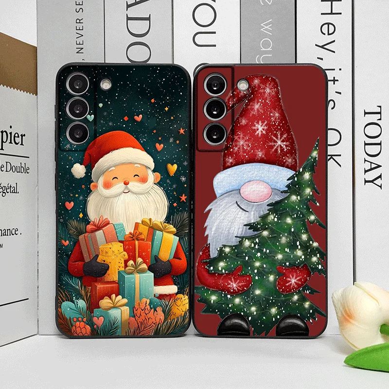 Festive Santa Claus & Christmas Tree Design Soft Phone Case Cover