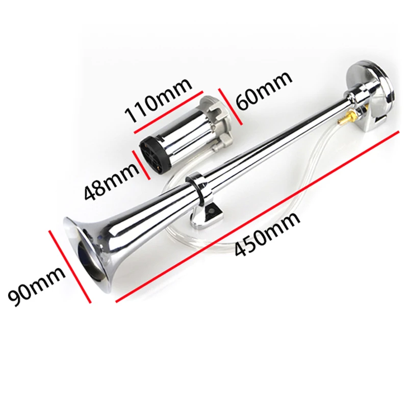 Universal 17inch 150DB Loud Car Air Horn 12V/24V 180 Hertz Single Trumpet Compressor Bocina for Trucks Cars Automobiles car siren horn car air horn air horn