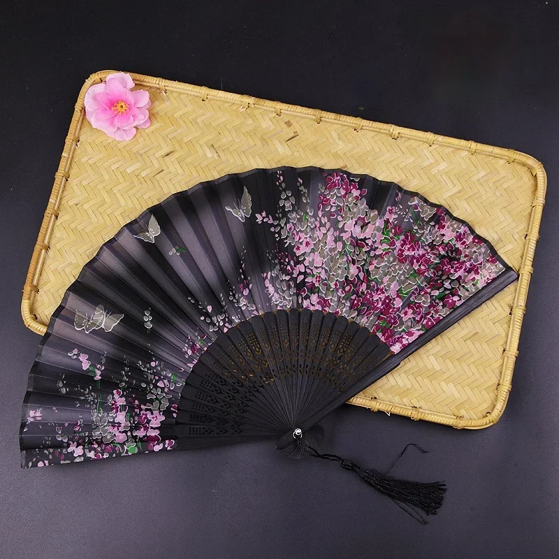 Folding Fan Vintage Style Chinese Craft Gift Hand Wedding Dance Party Manual For Girl Women Photo Props Home Decoration