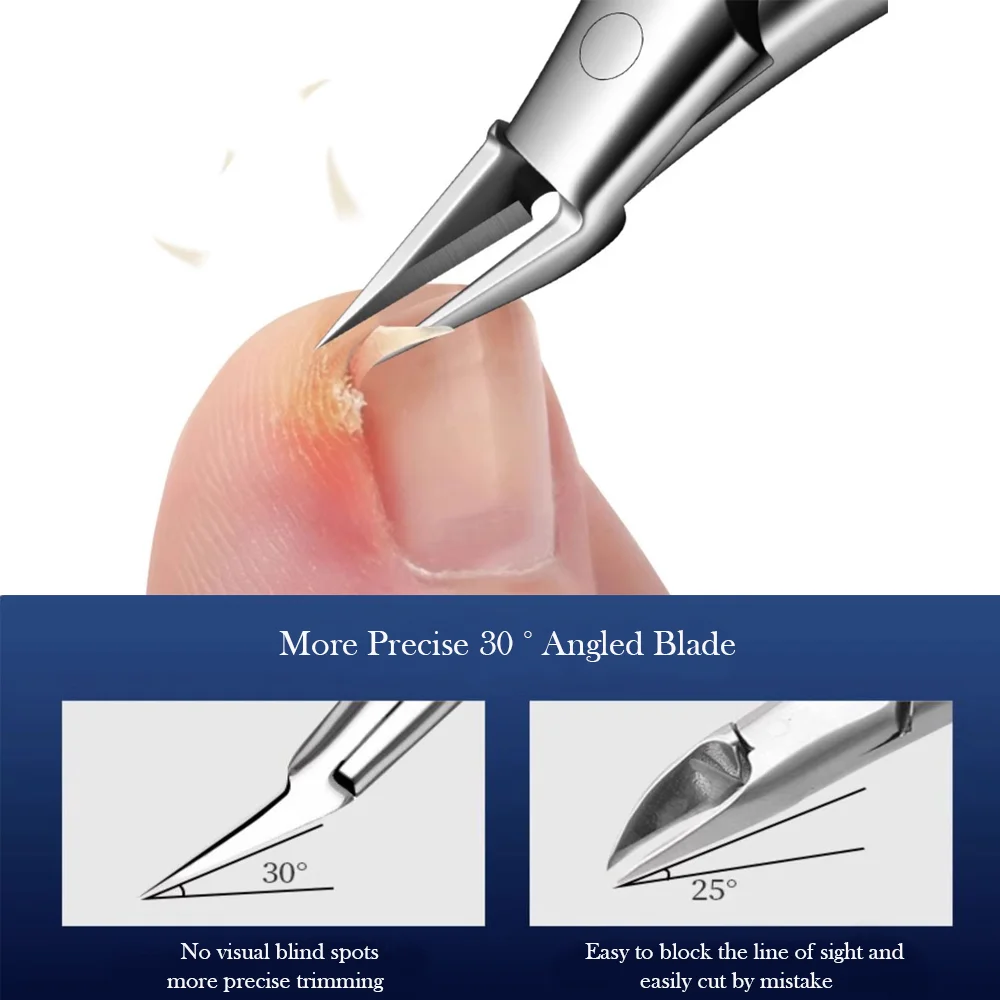 High Quality Portable Angled Nail Clippers Specialized Stainless Steel Ingrown Toenail Clipper Durable Nail Pain Relief Tool