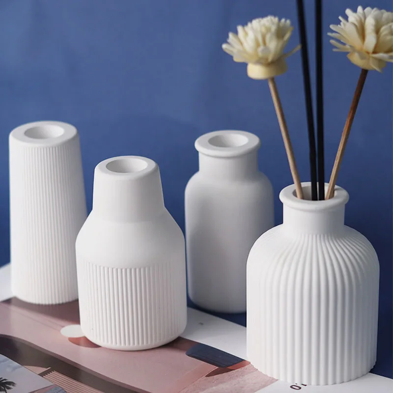 Concrete Vase Silicone Mold DIY Flower Pot Craft Ornaments Making Plaster Epoxy Resin Casting Home Decor Handmade Gifts