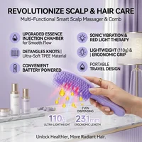 Peigne applicateur d'huile capillaire électrique, brosse de massage du cuir chevelu, vibration sonique, lumière LED, distributeur de liquide, brosse démêlante pour les soins capillaires 5