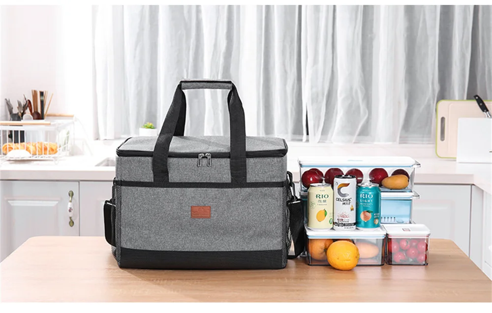 15/25/35L Soft Cooler Bag With Hard Liner 5L Water Bag Large Insulated Picnic Lunch Bag Box Cooling Bag for Camping BBQ