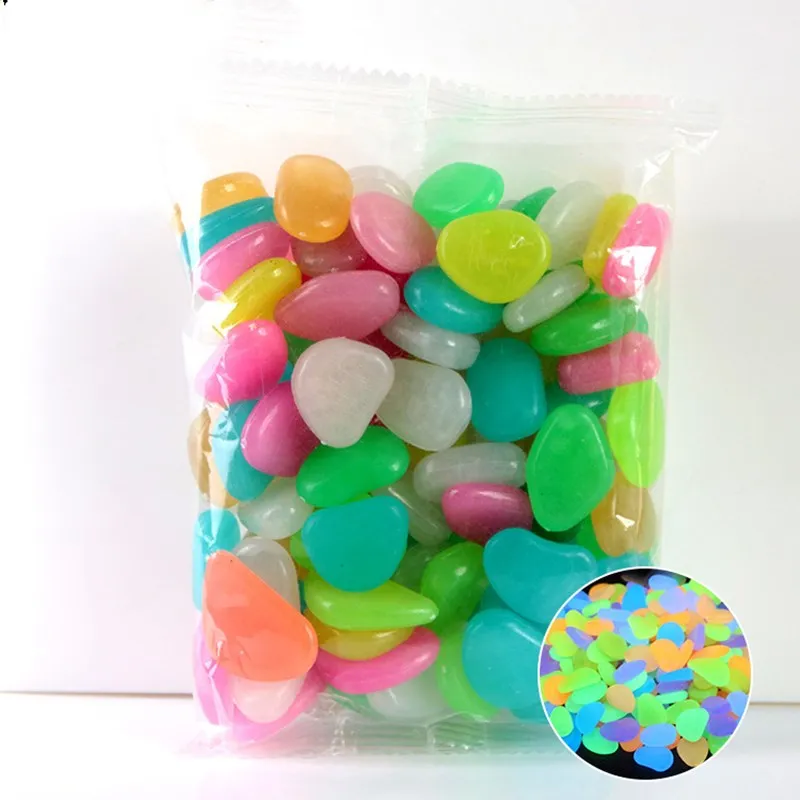 Garden luminous Glowing Stone Pebble 20 Pcs Glow Walkways Garden Path Patio Lawn Decor in the Dark Glow Stones
