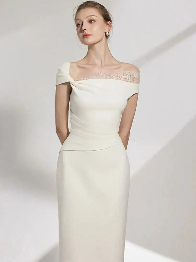 DEAT Elegant Dress Asymmetrical Lace Patchwork Pleated Split Long Women's  Evening Party Dresses 2026 Spring New Fashion 35Z2728 - AliExpress 200000345