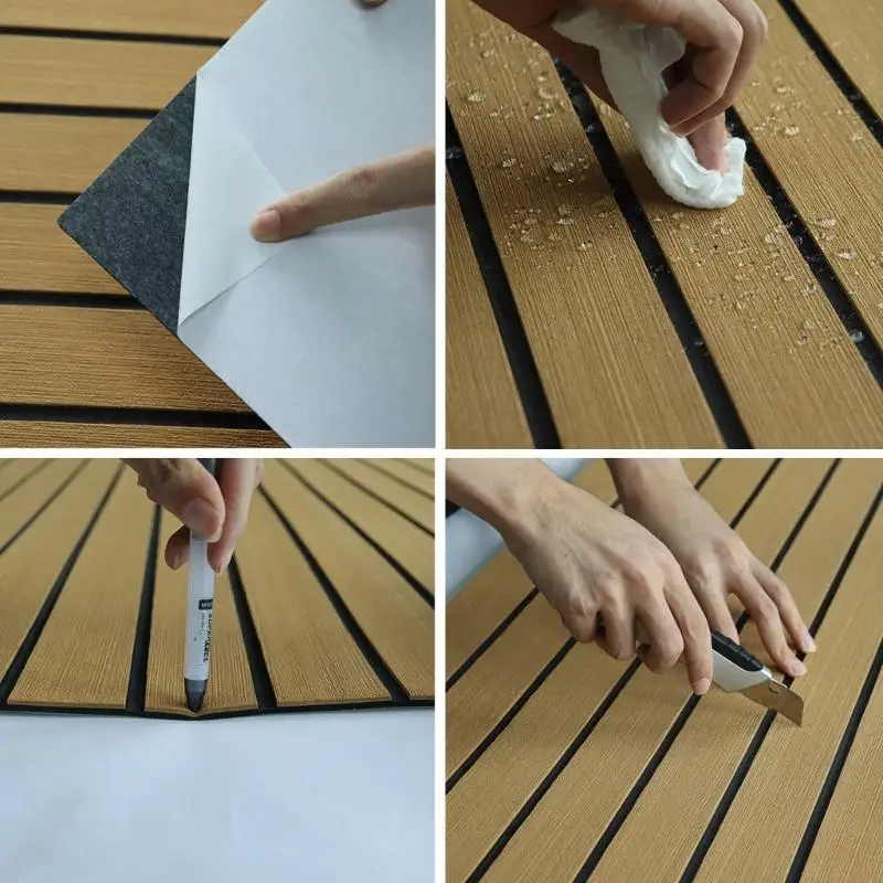 K1KD EVA Foam Boat Decking Flooring Non-Slip Marine Carpet Boat Mat Self-Adhesive Kayak Deck Sea Deck Flooring Foam