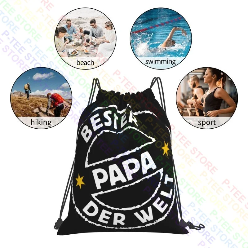 Фото Bester Papa Le World Anniversaire Fete Des Peres gift Drawstring Bags Gym Bag Gym Beach Bag №3