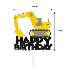Large Construction-Themed Foil Balloon - As Shown (Cake Decor)