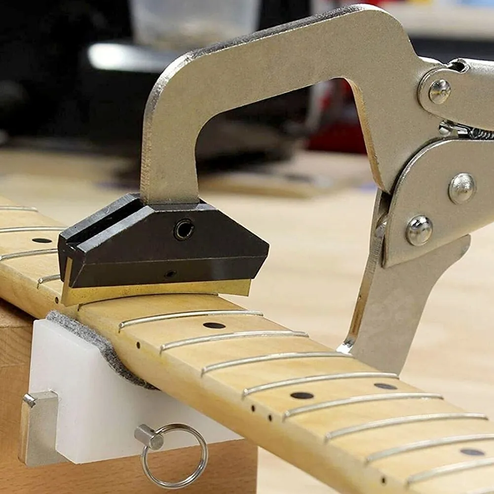 

Guitar Fingerboard Handheld Fret Press Caul Tool 9 Radius Inserts Option Luthier Making Repair Set Release Lever Neck Holder