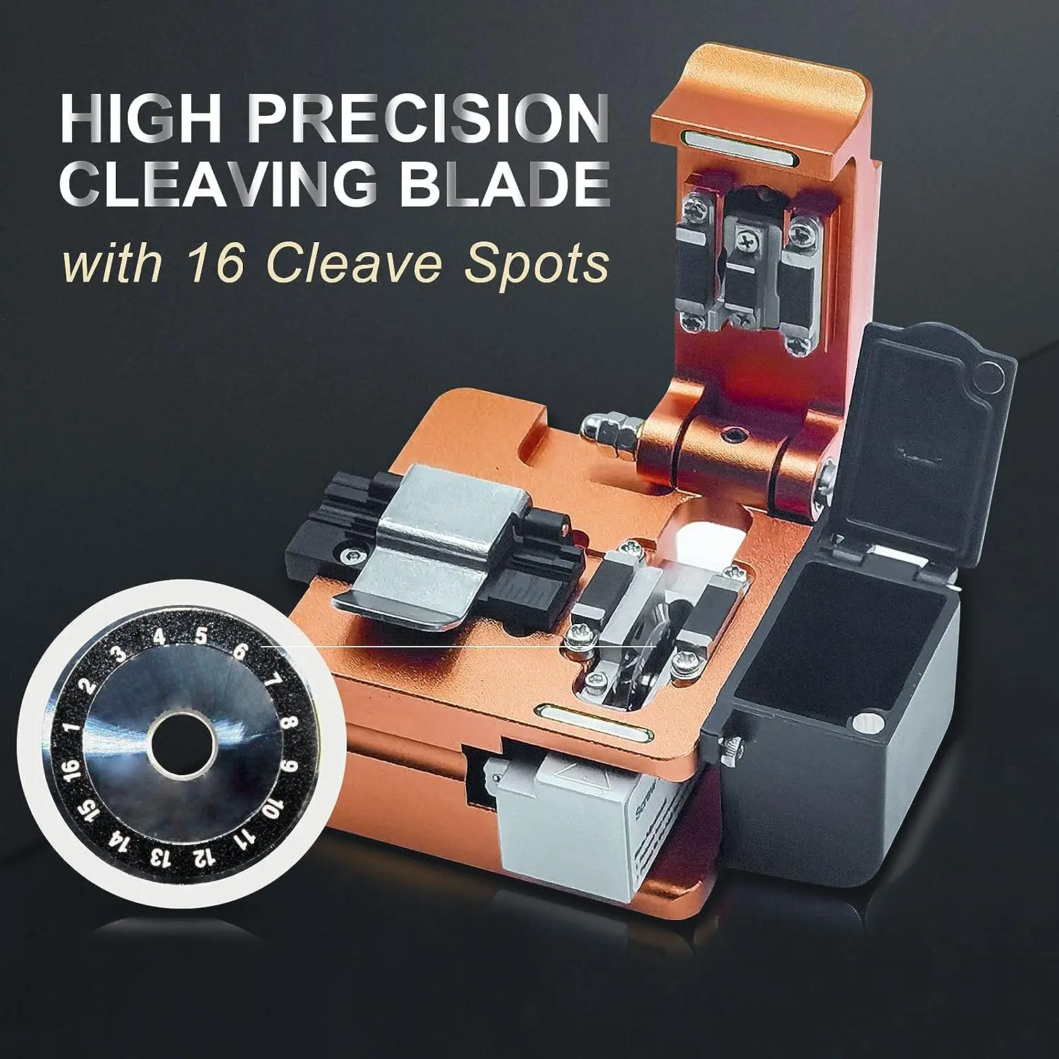 Signal fire Optical Fiber Cleaver, Fiber Optic Knife, High Precision  FTTH Optic Fiber Cutter W/Scrap Collector 48000 cuts