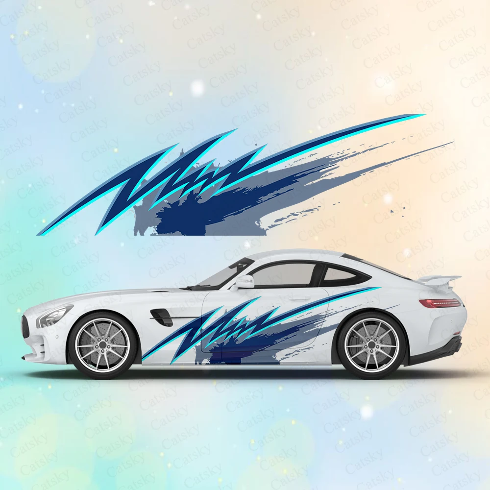 

Графические абстрактные полоски, большие автомобильные наклейки и наклейки, наклейки на кузов автомобиля, водонепроницаемые наклейки на боковые стороны автомобиля