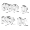 Transparent Toothbrush Rack Water Ripples Drain Upside Down Toothbrush Holder Strong Adhesive Installation PET+ABS Wash Cup Set 6