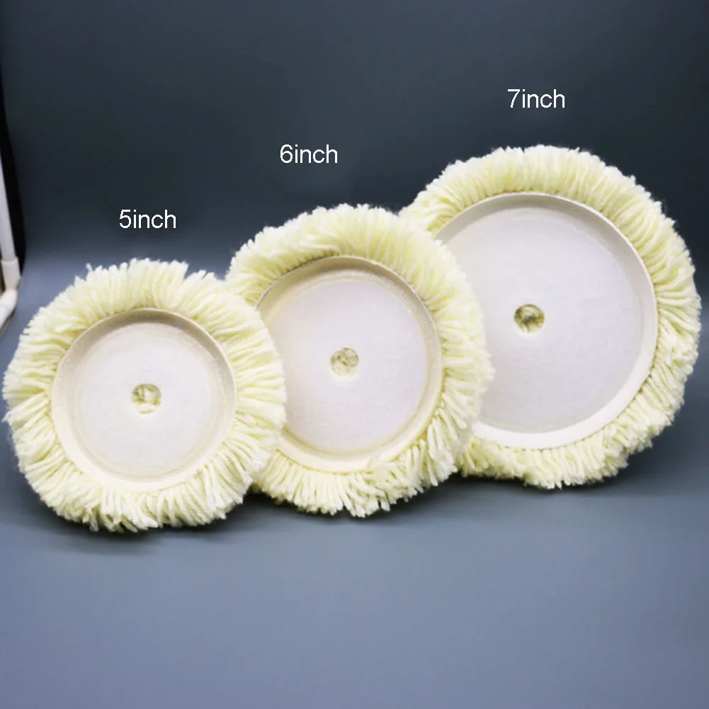 

5/6/7 Inch Wool Polishing Pads Natural Wool Buffing Pad For Compound Cutting Polishing Tool Accessories