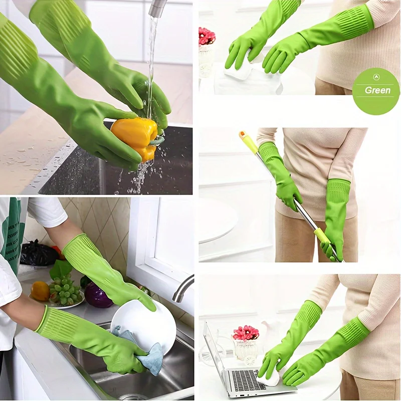 Cleaning Gloves 1 Pair Premium Household Waterproof Kitchen Dishwashing Non-Slip Durable Laundry Cleaning Supplies Tools 5