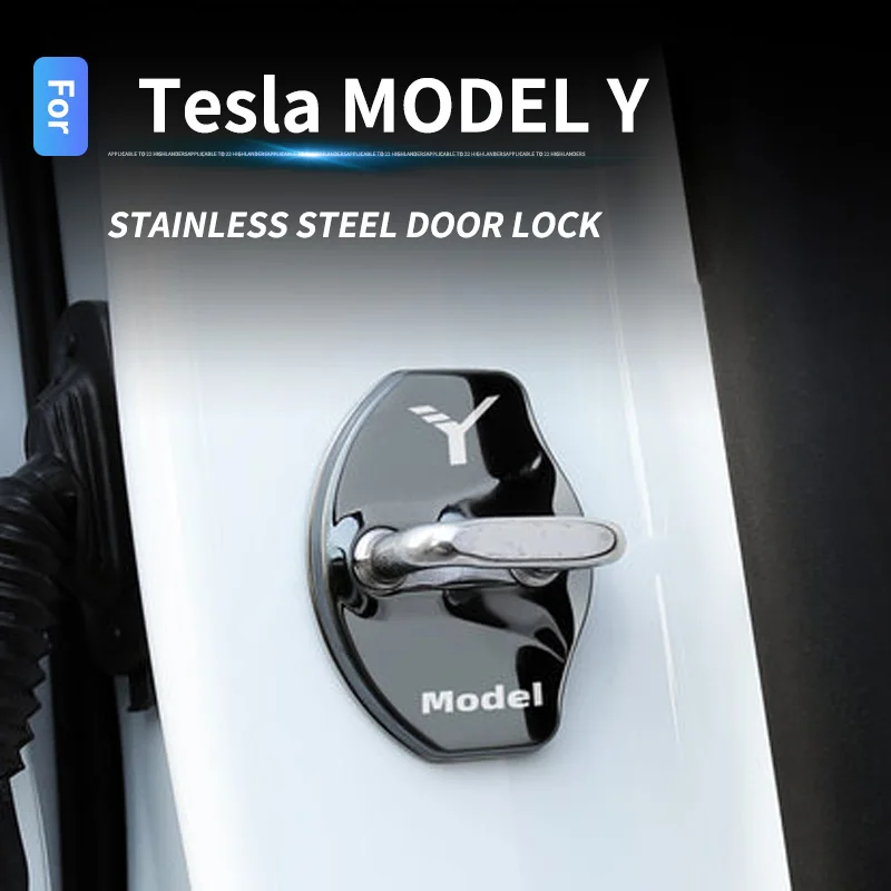 

Door lock stainless steel protective cover anti-corrosion modified interior accessories car supplies For Tesla Model Y 2021 2022
