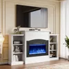 Electric Fireplace with 67" Mantel, Fireplace TV Stand with Storage Shelves, 23'' Multifunctional Fire Places Insert Heater. 1