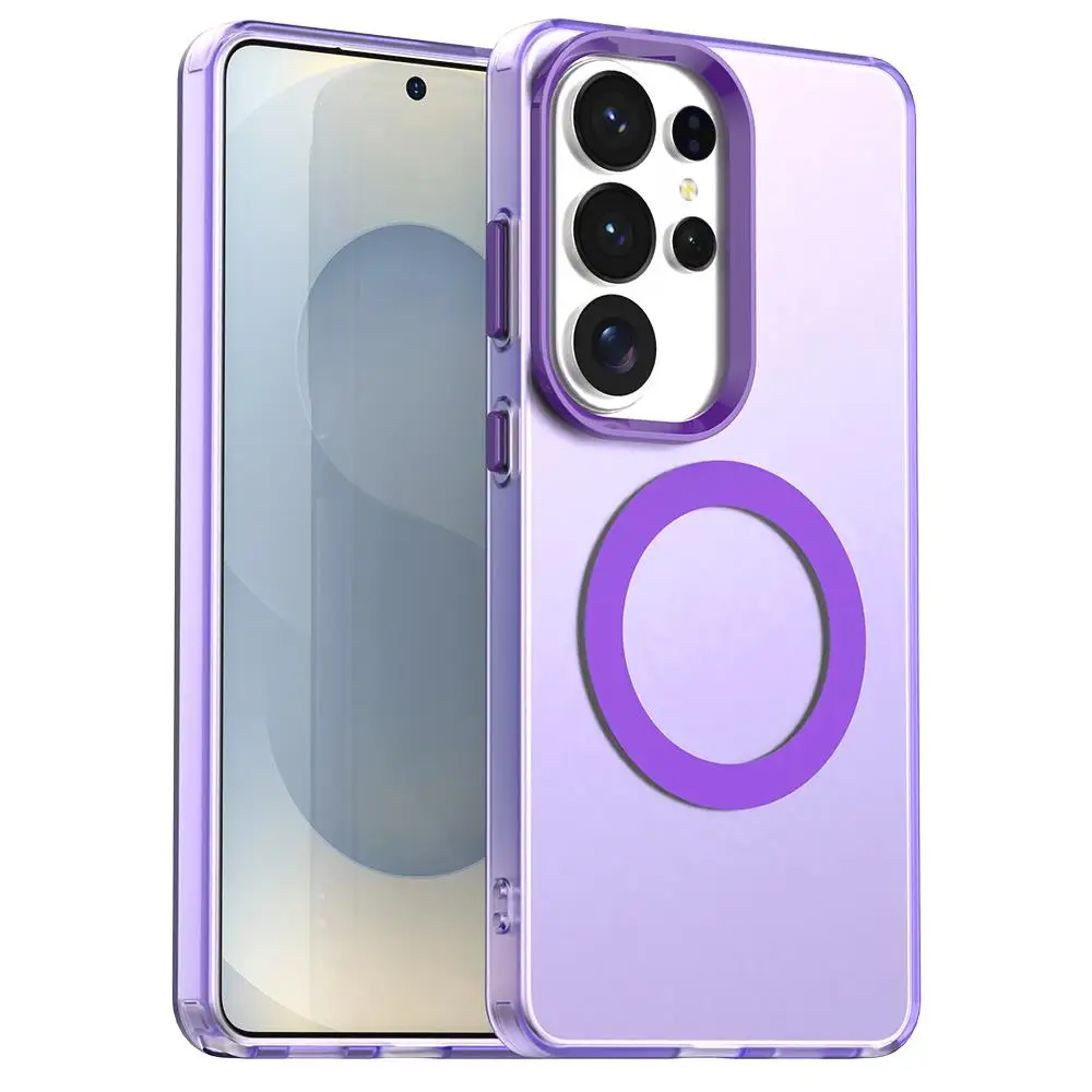 Vibrant Candy Color Magnetic Clear Phone Cover
