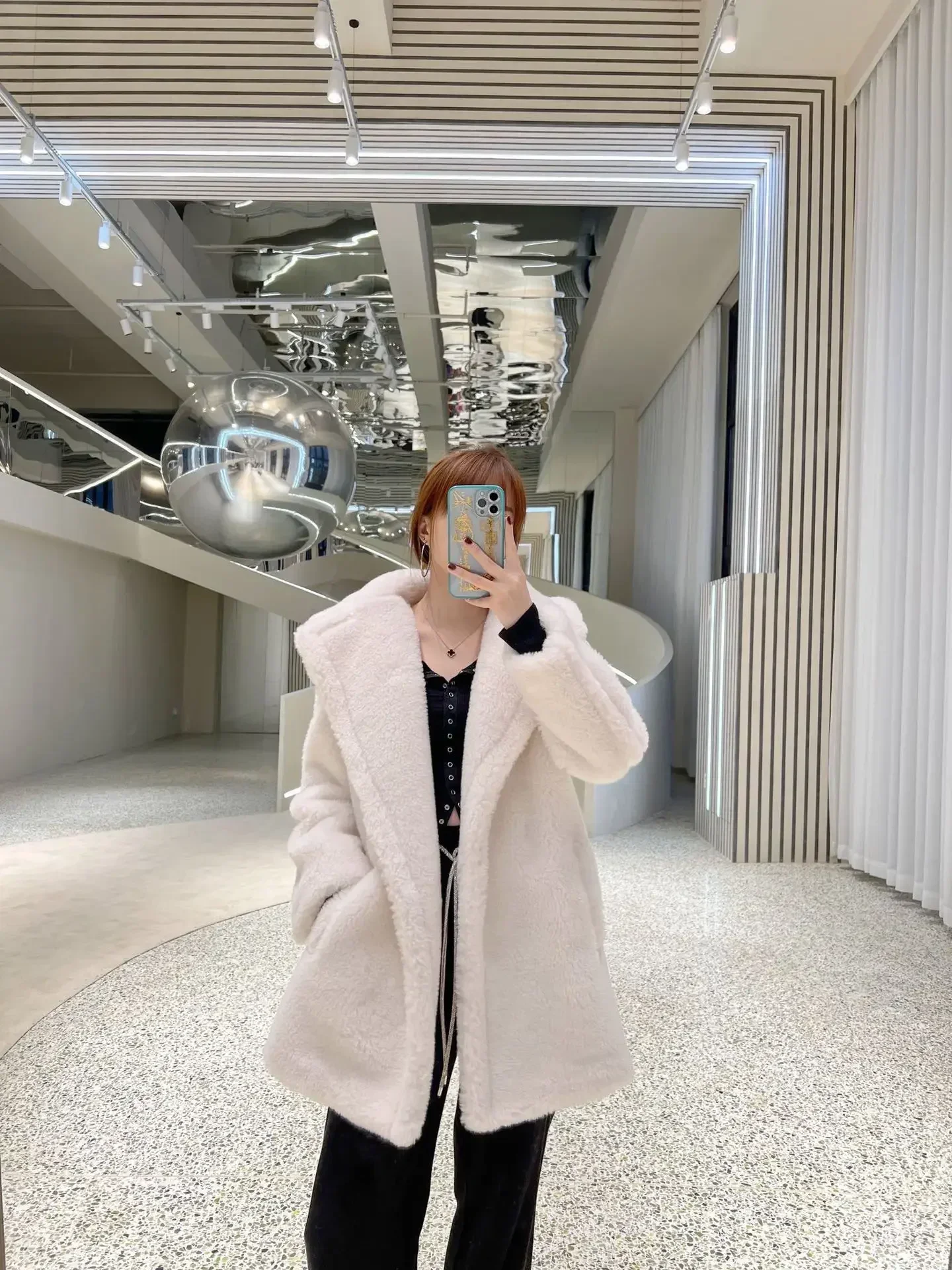 Max Short Teddy Coat 62% Alpaca 26% Wool 12% Silk Coat Winter Thicken Women's Coat