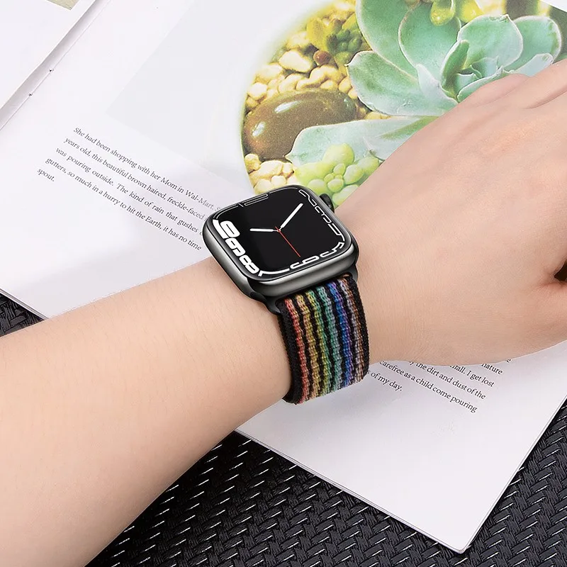 Bracelet en Nylon pour Apple Watch, 44mm 40mm 45mm 41mm 49mm 42mm 38mm 45mm, iWatch Série 9 8 7 se 6 5 4 3 Ultra 2