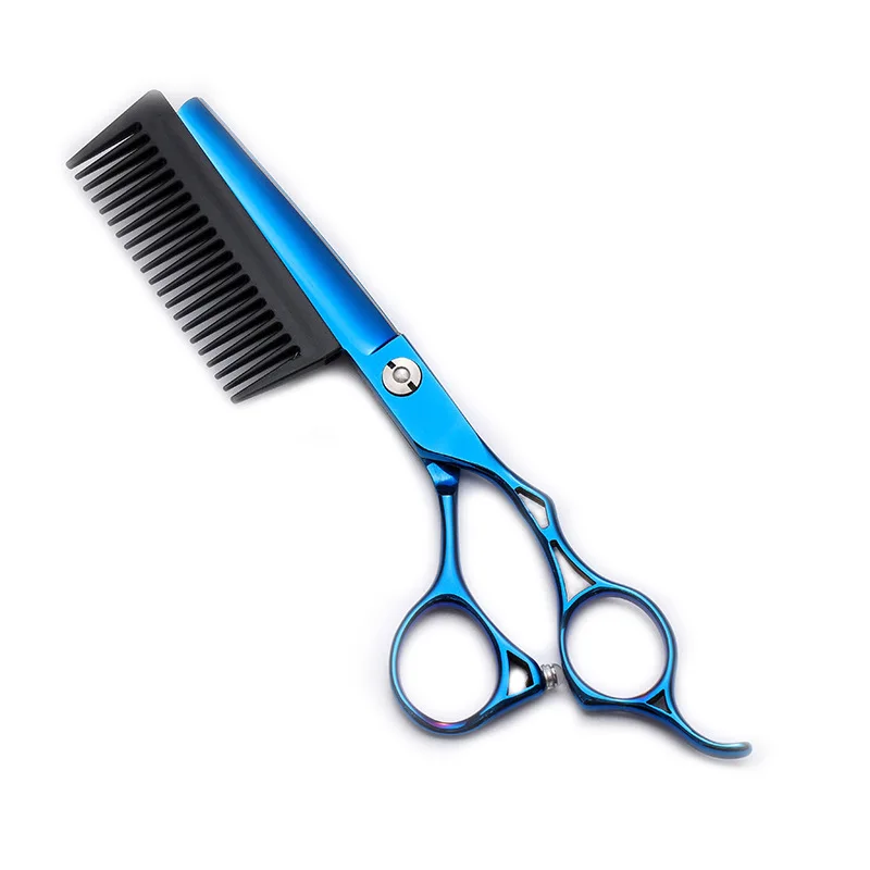 6-inch scissors with comb hairstyle tools blue scissors flat scissors dental scissors specialized sparse tools скребок для чистки языка lp care dental blue