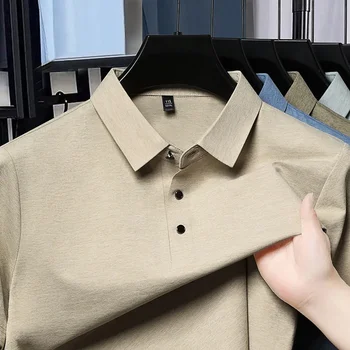 Nuova Polo Basic da Uomo 2026 in Tessuto Traspirante e Confortevole a Maniche Corte per Ufficio e Attività all'Aperto