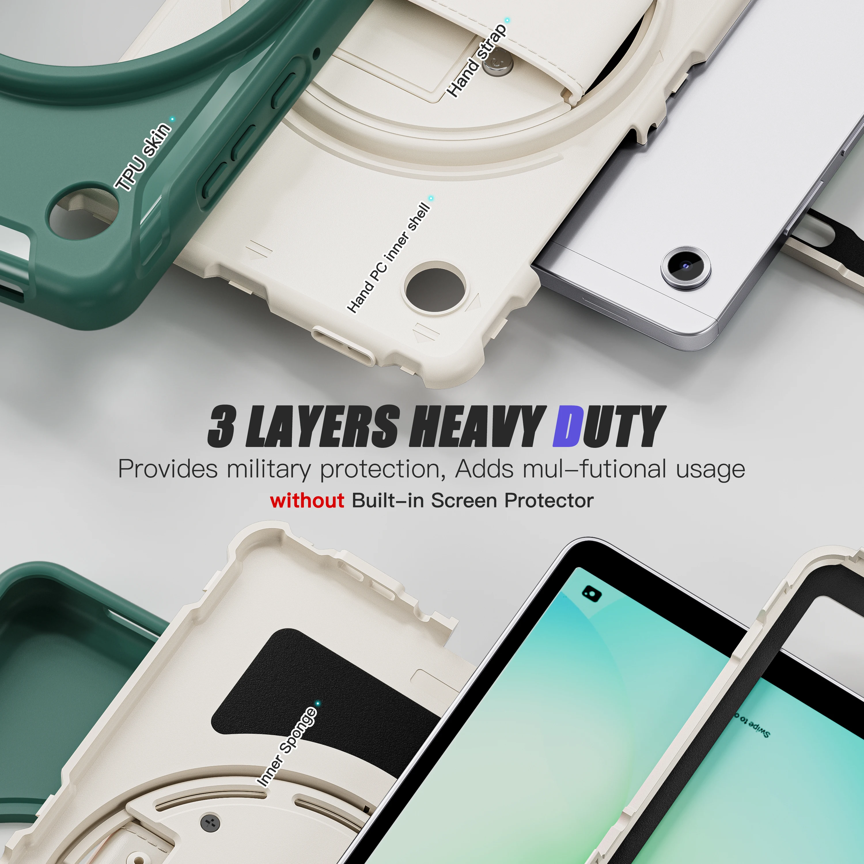 Heavy Duty 360° Rotating Stand Cover with Hand Strap