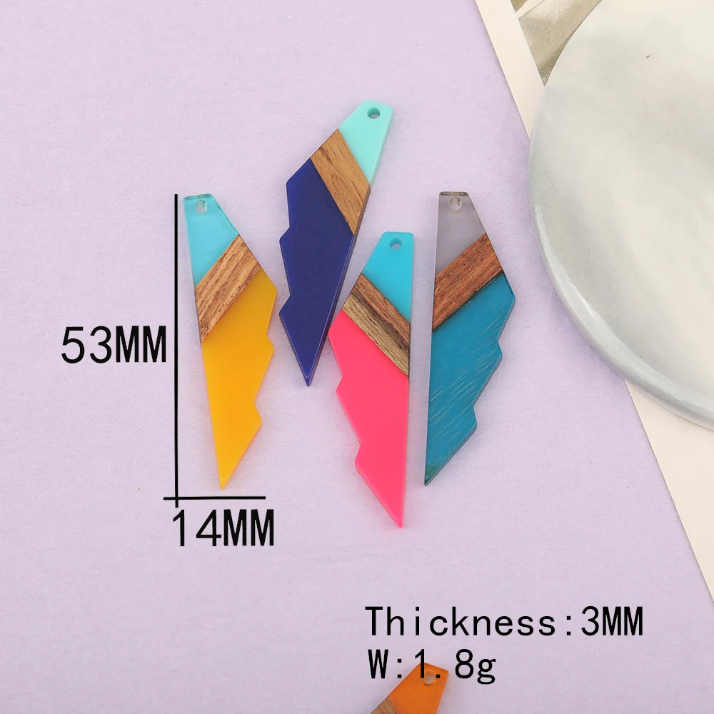 Cordial Design 40Pcs 14*53MM Jewelry Accessories/Hand Made Charms/Jewelry Findings&Components/Natural Wood&Resin/Serrated Shape - cordial