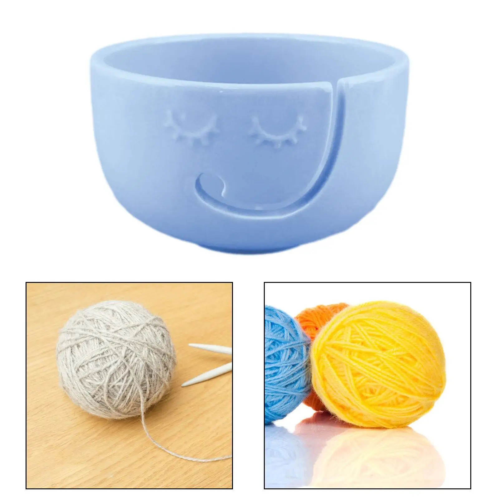 Yarn Bowl Crochet Yarn Holder Practical Trendy Crocheting Accessories with Holes Knitting Yarn Storage Bowl Yarn Ball Holder