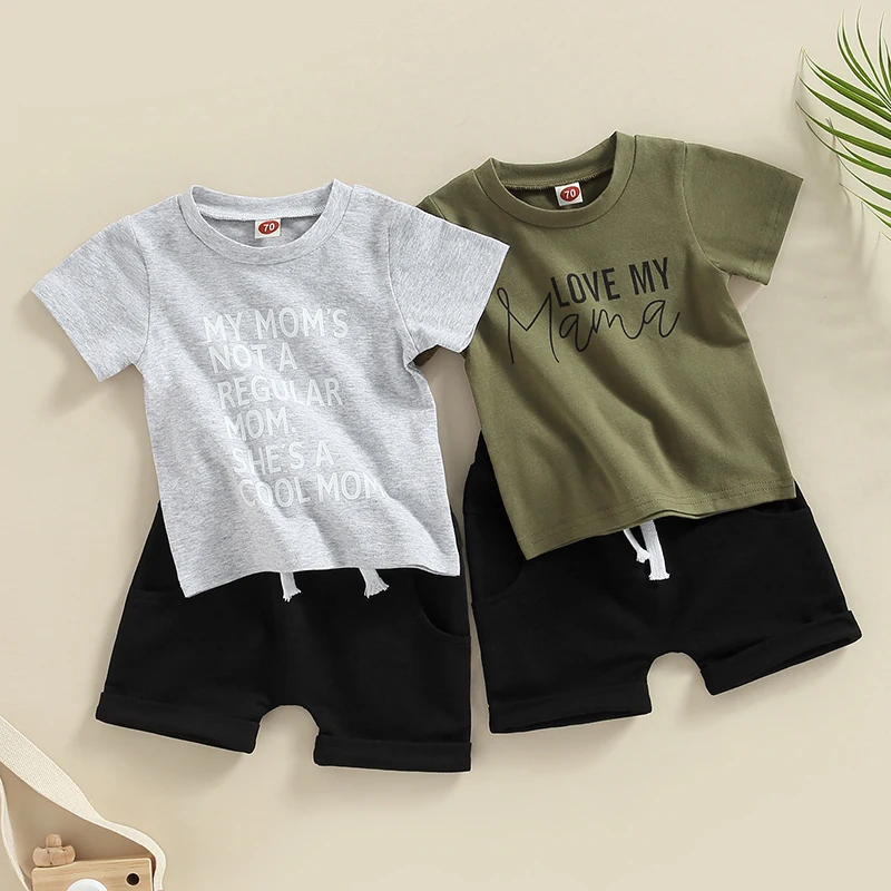 Toddler Kids Baby Boys Summer Clothes Sets Short Sleeve O Neck T shirts