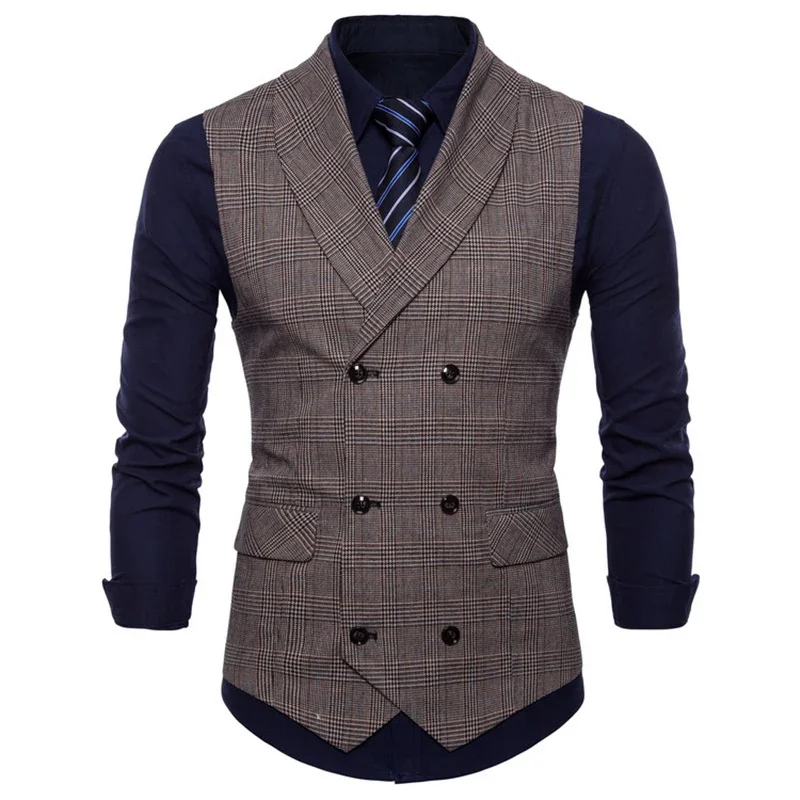Business Suit Vest for Men Spring/Autumn Sleeveless Jacket Casual England Style Waistcoat dress vests